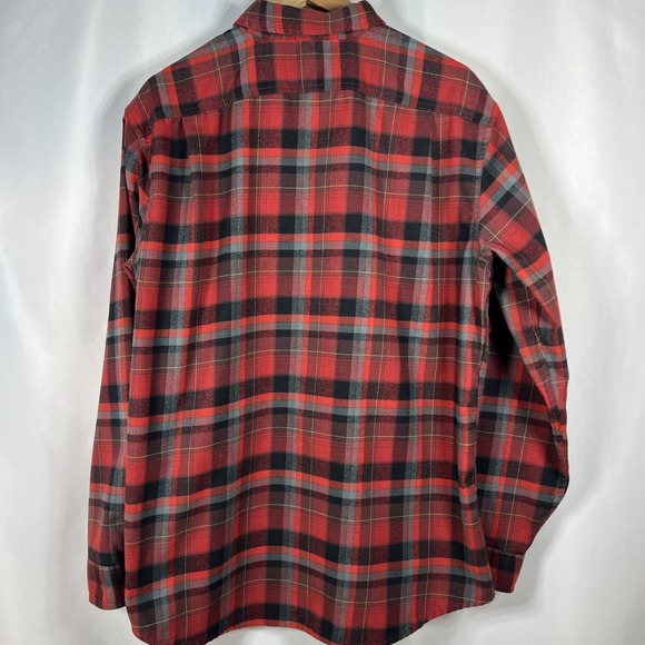 Eddie Bauer Men's Red & Gray Plaid Long Sleeve Shirt Size Large - Picture 3 of 12